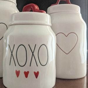 NWT Rae Dunn Set of two Valentine Canisters